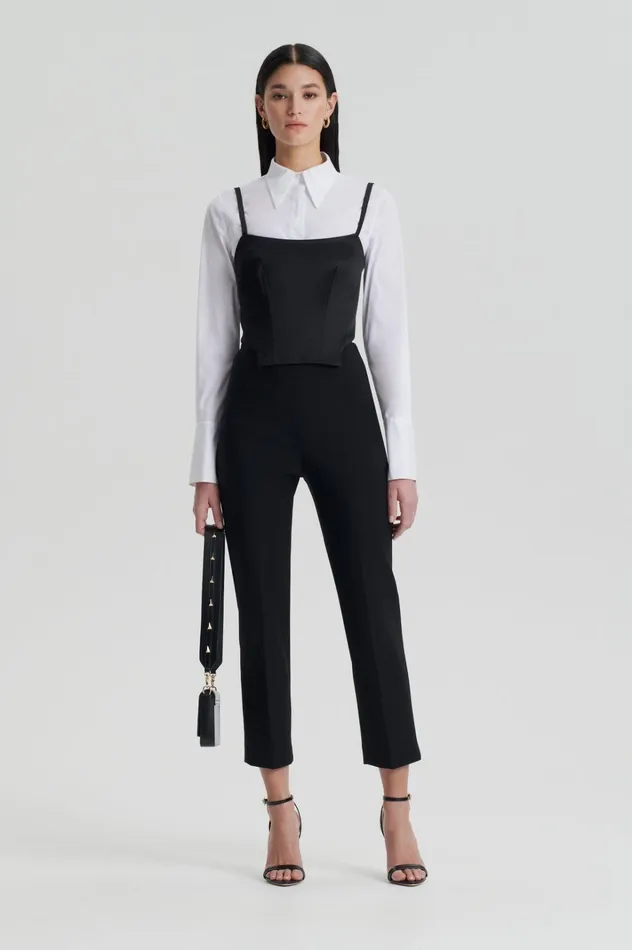 Women Scanlan Theodore Tops SATIN BUSTIER Black