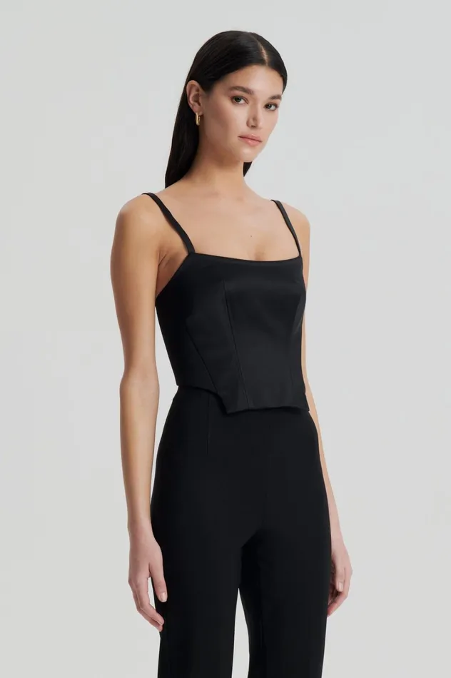 Women Scanlan Theodore Tops SATIN BUSTIER Black Women Scanlan Theodore Tops SATIN BUSTIER Black