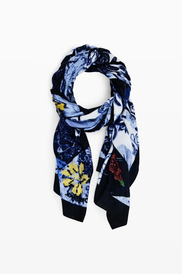 Women Scarves And Scarf Desigual Denim Floral Scarf