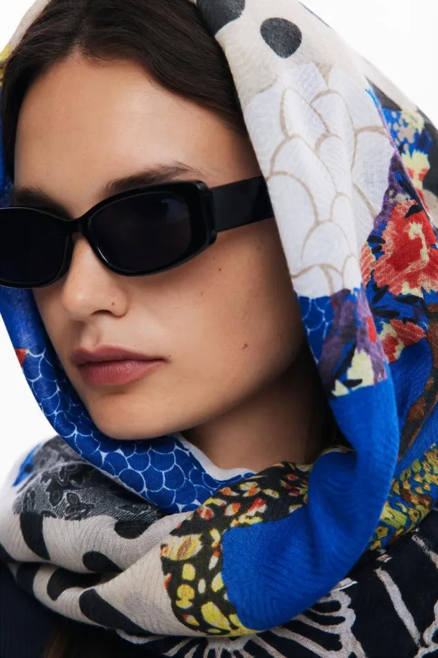 Women Scarves And Scarf Desigual Floral Patch Scarf