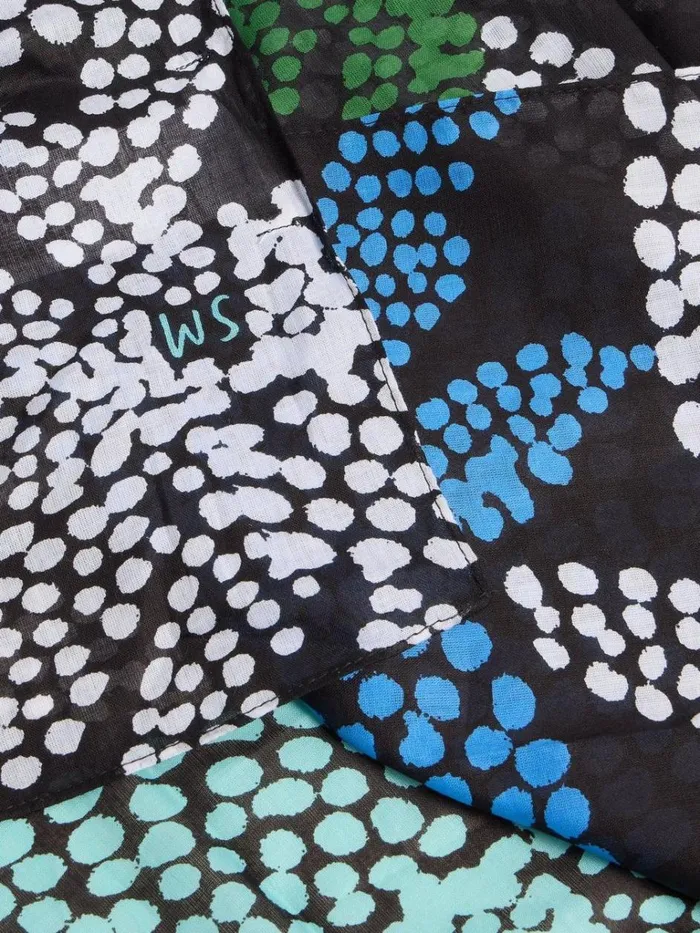 Women SCARVES White Stuff Organic Cotton Versatile Scarf Black Multi