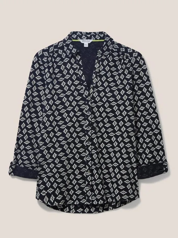 Women SHIRTS and BLOUSES White Stuff Annie Cotton Jersey Shirt Black Print Women SHIRTS and BLOUSES White Stuff Annie Cotton Jersey Shirt Black Print