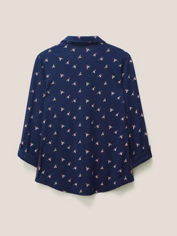 Women SHIRTS and BLOUSES White Stuff Annie Cotton Jersey Shirt Navy Print Women SHIRTS and BLOUSES White Stuff Annie Cotton Jersey Shirt Navy Print