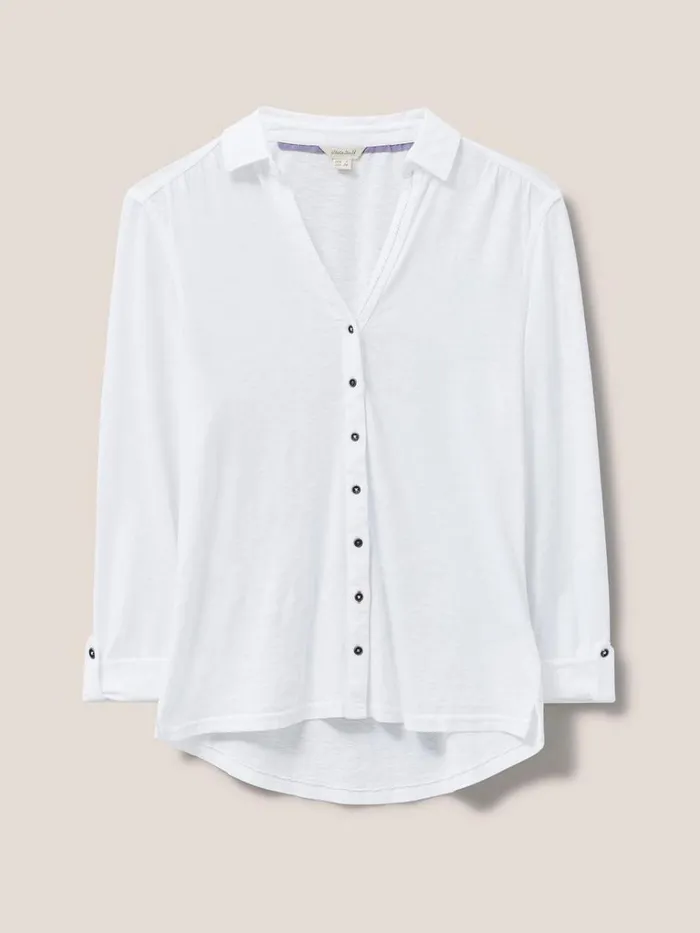 Women SHIRTS and BLOUSES White Stuff Annie Jersey Shirt Brilliant White Women SHIRTS and BLOUSES White Stuff Annie Jersey Shirt Brilliant White