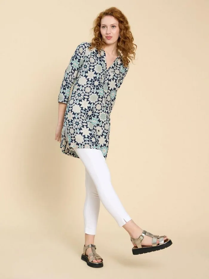 Women SHIRTS and BLOUSES White Stuff Blaire Linen Tunic Navy Print