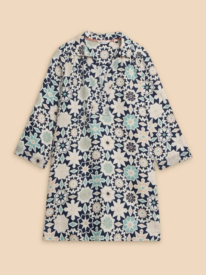 Women SHIRTS and BLOUSES White Stuff Blaire Linen Tunic Navy Print Women SHIRTS and BLOUSES White Stuff Blaire Linen Tunic Navy Print