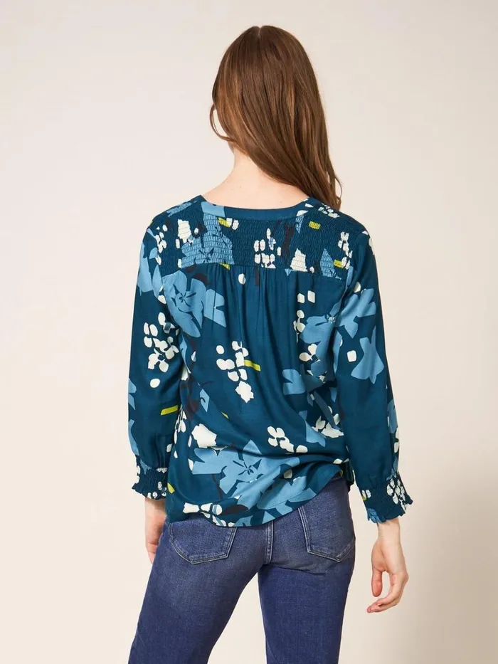 Women SHIRTS and BLOUSES White Stuff Elisa Eco Vero V Neck Top Teal Multi Women SHIRTS and BLOUSES White Stuff Elisa Eco Vero V Neck Top Teal Multi