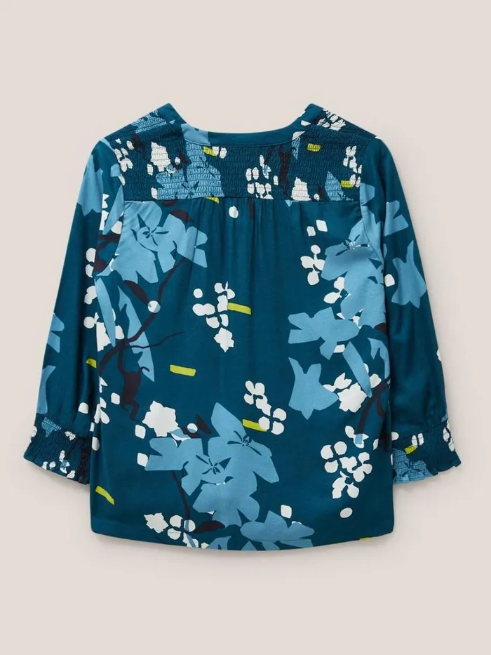 Women SHIRTS and BLOUSES White Stuff Elisa Eco Vero V Neck Top Teal Multi Women SHIRTS and BLOUSES White Stuff Elisa Eco Vero V Neck Top Teal Multi