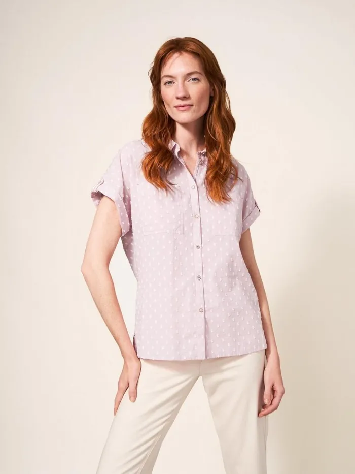 Women SHIRTS and BLOUSES White Stuff Ella Organic Cotton Shirt Mid Pink