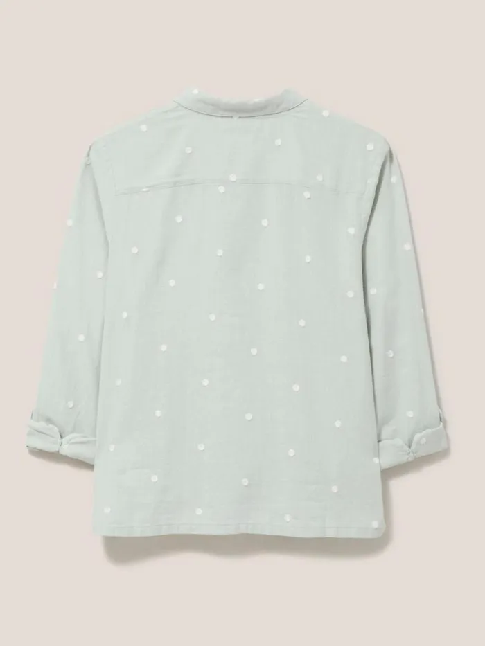 Women SHIRTS and BLOUSES White Stuff Emilia Organic Cotton Long Sleeve Shirt Green Multi