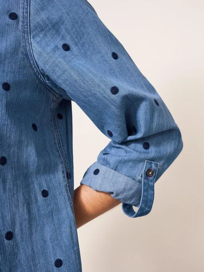 Women SHIRTS and BLOUSES White Stuff Eva Embroidered Denim Tunic Mid Denim Women SHIRTS and BLOUSES White Stuff Eva Embroidered Denim Tunic Mid Denim