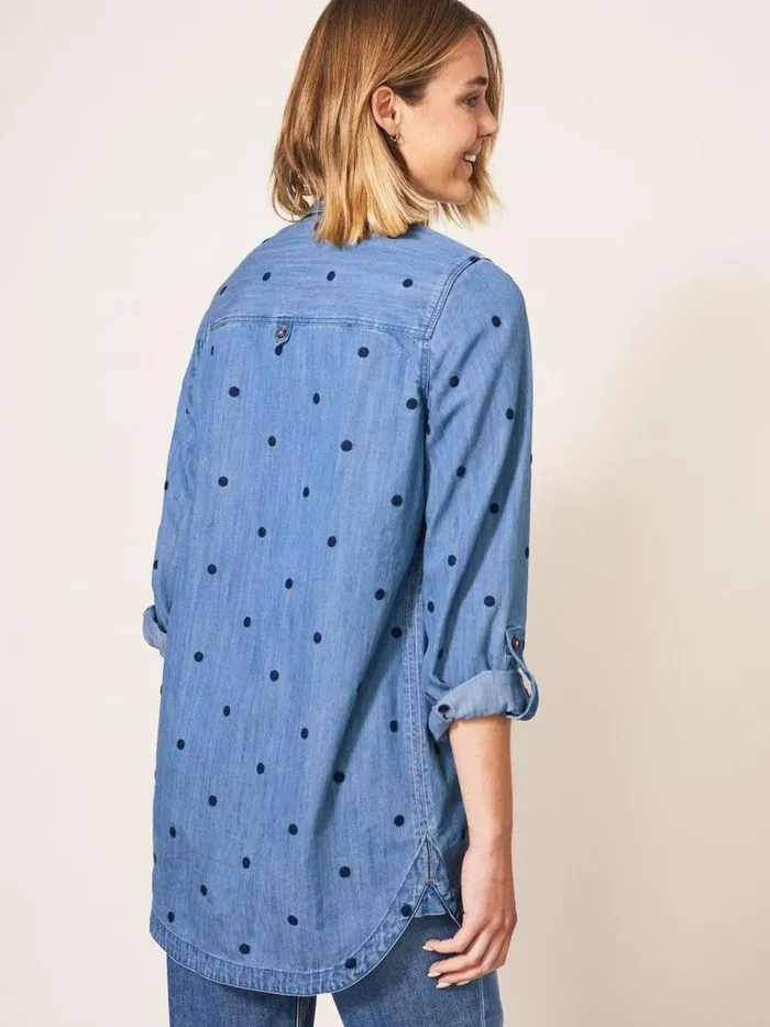 Women SHIRTS and BLOUSES White Stuff Eva Embroidered Denim Tunic Mid Denim Women SHIRTS and BLOUSES White Stuff Eva Embroidered Denim Tunic Mid Denim