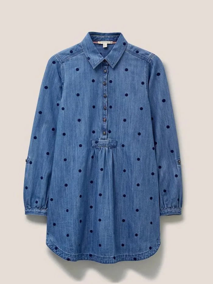 Women SHIRTS and BLOUSES White Stuff Eva Embroidered Denim Tunic Mid Denim Women SHIRTS and BLOUSES White Stuff Eva Embroidered Denim Tunic Mid Denim