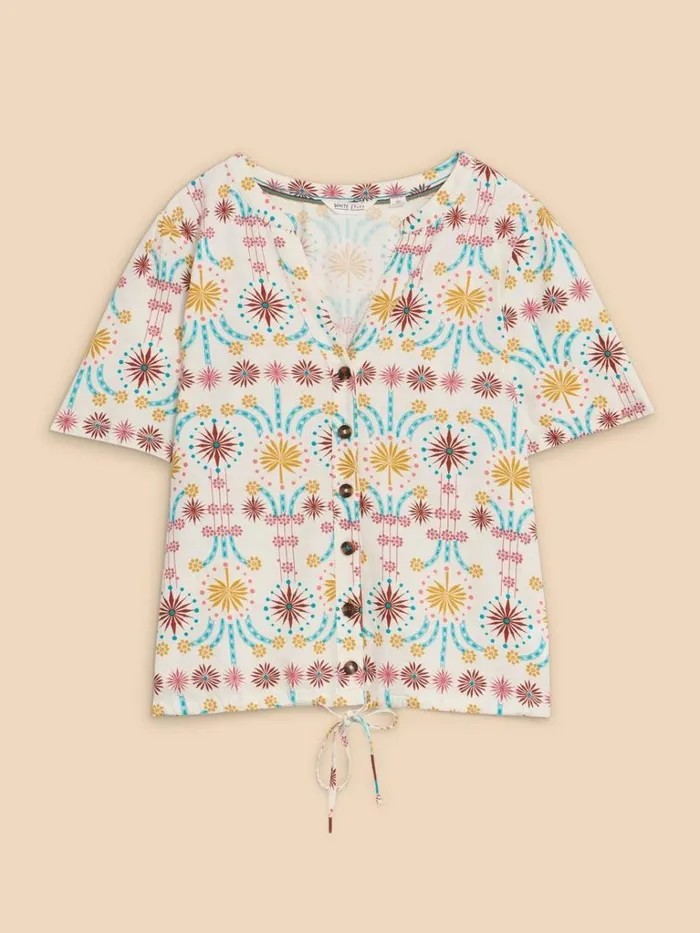 Women SHIRTS and BLOUSES White Stuff Ferne Linen Blend Shirt Natural Print