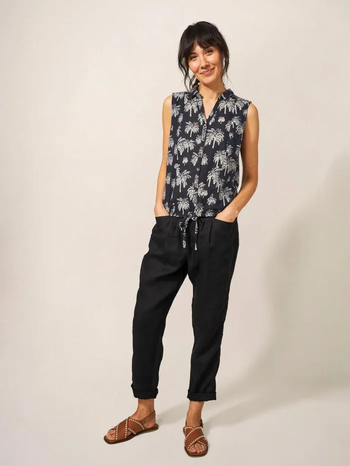 Women SHIRTS and BLOUSES White Stuff FLOWING GRASSES JERSEY SHIRT Black Print
