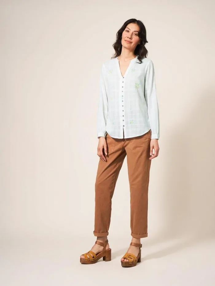 Women SHIRTS and BLOUSES White Stuff Kate Embroidered Cotton Shirt Pale Ivory
