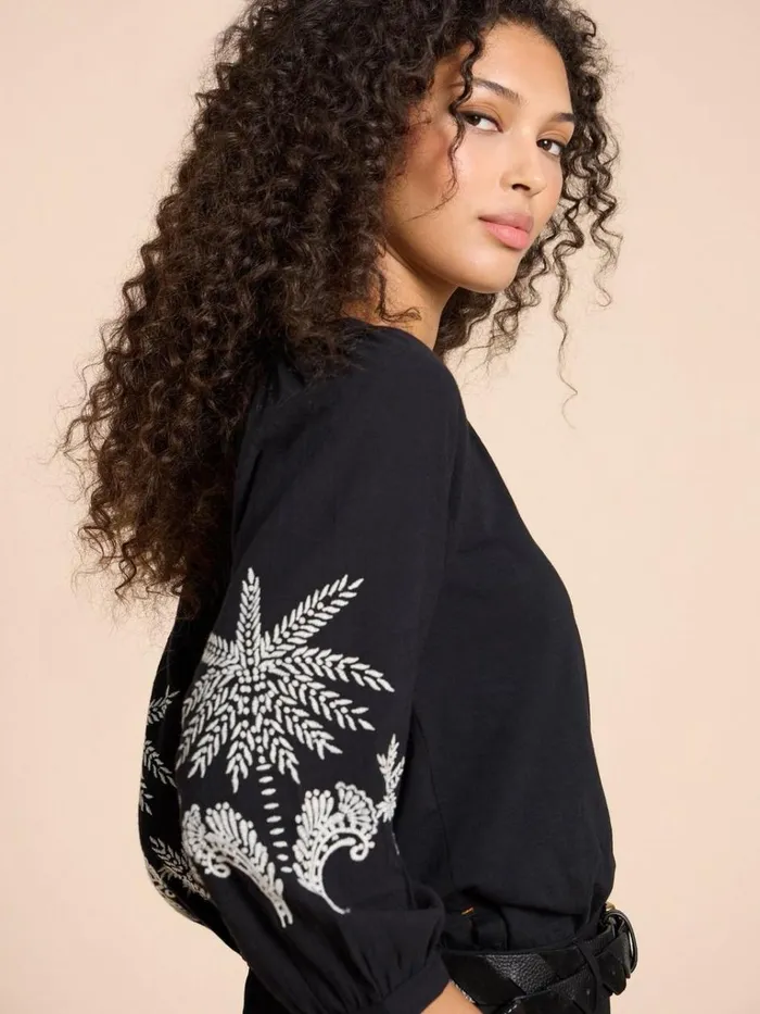 Women SHIRTS and BLOUSES White Stuff MILLIE MIX EMBROIDERED TOP Black Multi Women SHIRTS and BLOUSES White Stuff MILLIE MIX EMBROIDERED TOP Black Multi