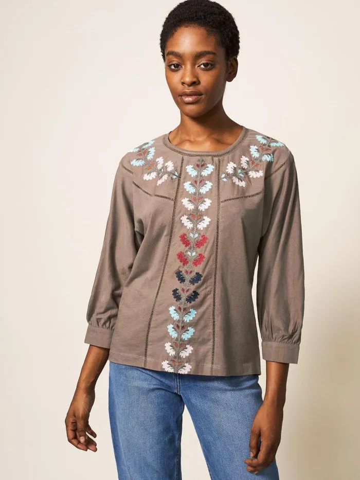 Women SHIRTS and BLOUSES White Stuff MOLLIE EMBROIDERED TOP Natural Multi Women SHIRTS and BLOUSES White Stuff MOLLIE EMBROIDERED TOP Natural Multi