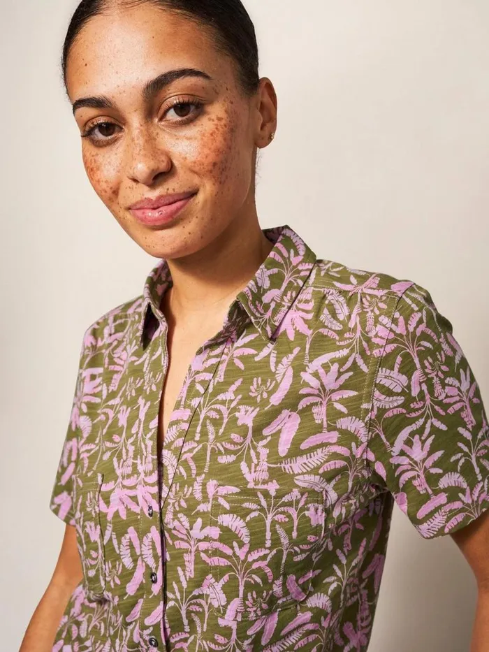 Women SHIRTS and BLOUSES White Stuff Penny Pocket Cotton Jersey Shirt Green Multi Women SHIRTS and BLOUSES White Stuff Penny Pocket Cotton Jersey Shirt Green Multi