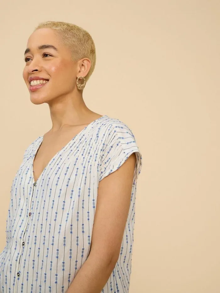 Women SHIRTS and BLOUSES White Stuff Rae Organic Cotton Vest Ivory Multi