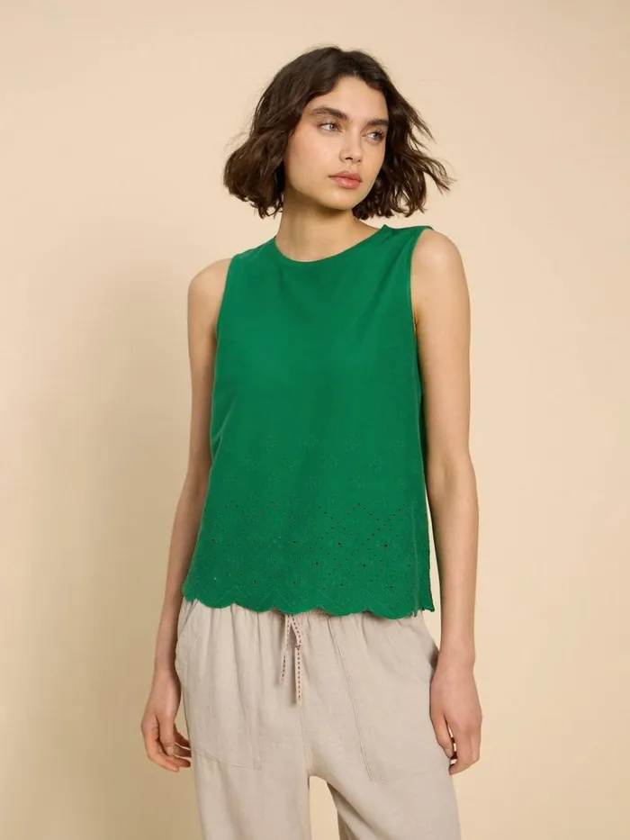 Women SHIRTS and BLOUSES White Stuff SILVIA CUT OUT VEST Bright Green