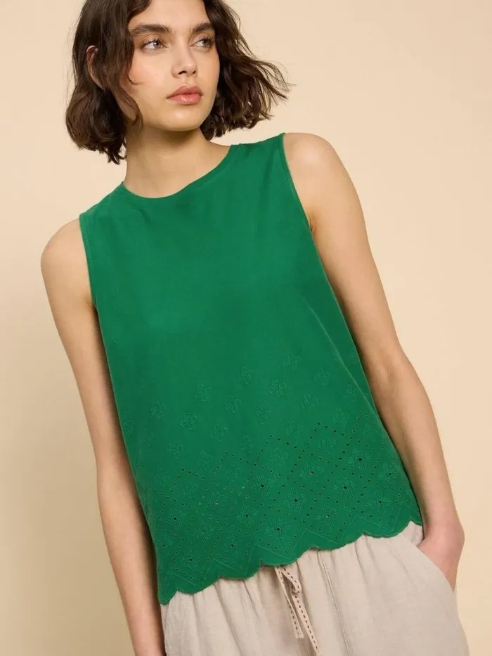 Women SHIRTS and BLOUSES White Stuff SILVIA CUT OUT VEST Bright Green Women SHIRTS and BLOUSES White Stuff SILVIA CUT OUT VEST Bright Green