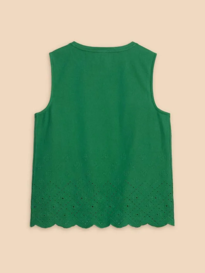 Women SHIRTS and BLOUSES White Stuff SILVIA CUT OUT VEST Bright Green Women SHIRTS and BLOUSES White Stuff SILVIA CUT OUT VEST Bright Green