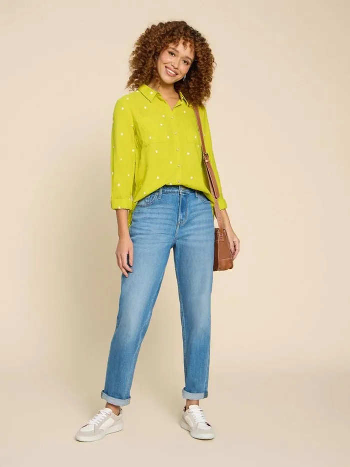 Women SHIRTS and BLOUSES White Stuff Sophie Organic Cotton Shirt Chartreuse Multi