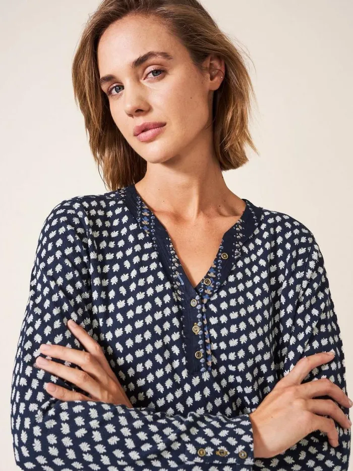 Women SHIRTS and BLOUSES White Stuff Tammy Textured Tunic Navy Multi