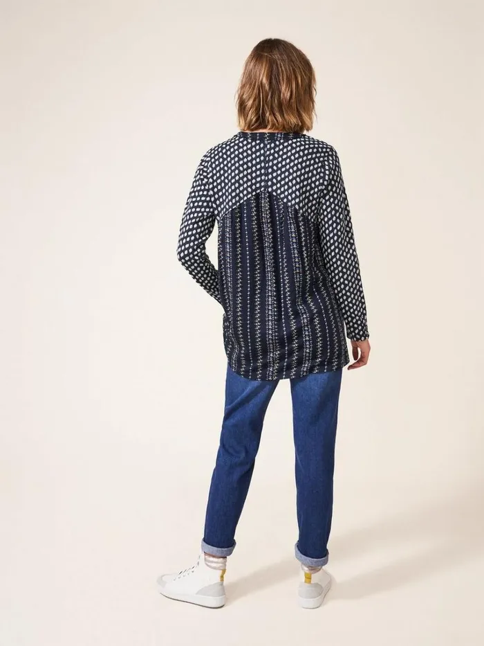Women SHIRTS and BLOUSES White Stuff Tammy Textured Tunic Navy Multi Women SHIRTS and BLOUSES White Stuff Tammy Textured Tunic Navy Multi