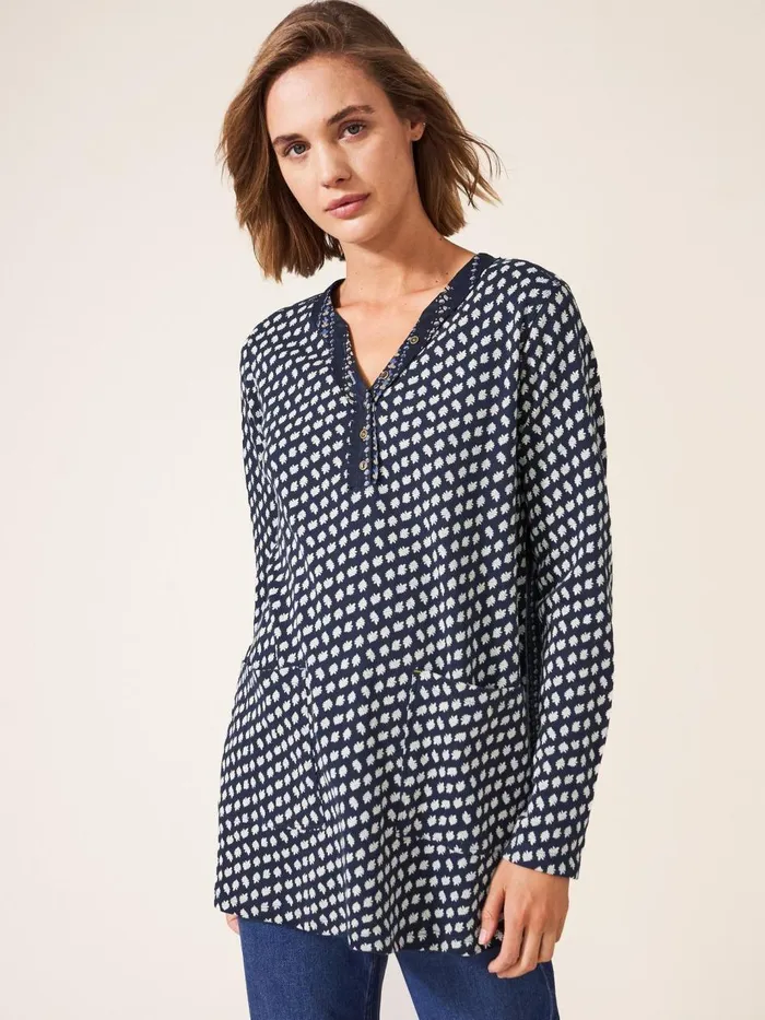 Women SHIRTS and BLOUSES White Stuff Tammy Textured Tunic Navy Multi Women SHIRTS and BLOUSES White Stuff Tammy Textured Tunic Navy Multi