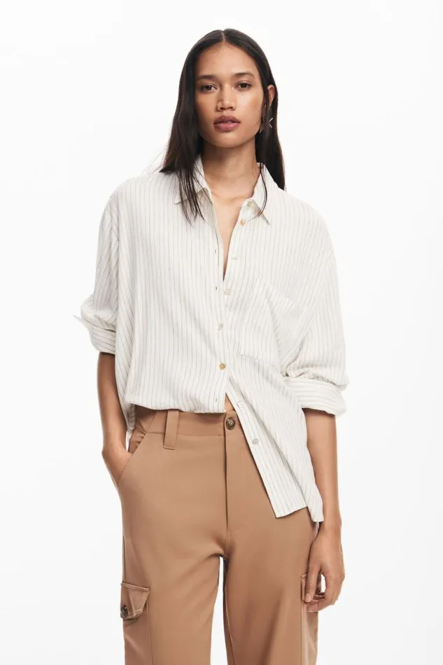 Women Shirts And Blouses Desigual Striped Print Shirt