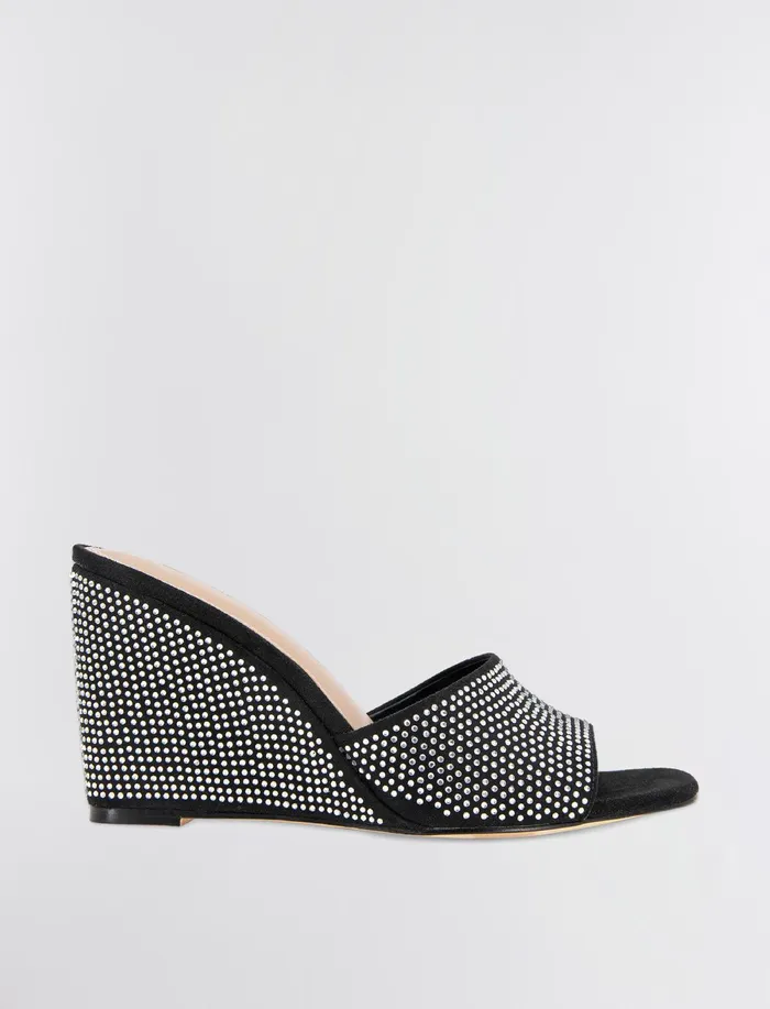 Women Shoes BCBG Black Giani Wedge Sandal Blackclear