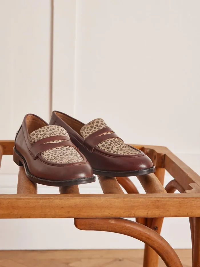 Women Shoes Cyrillus TwoColor Leather Loafers Peau De Bete