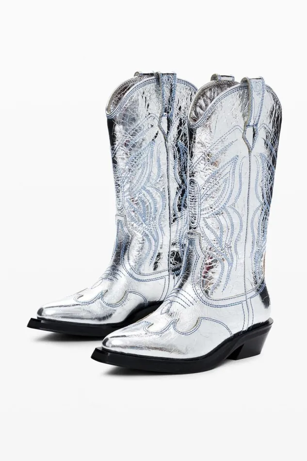 Women Shoes Desigual Metallic Cowboy Boot