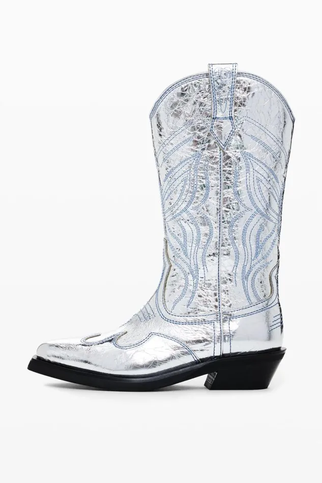 Women Shoes Desigual Metallic Cowboy Boot