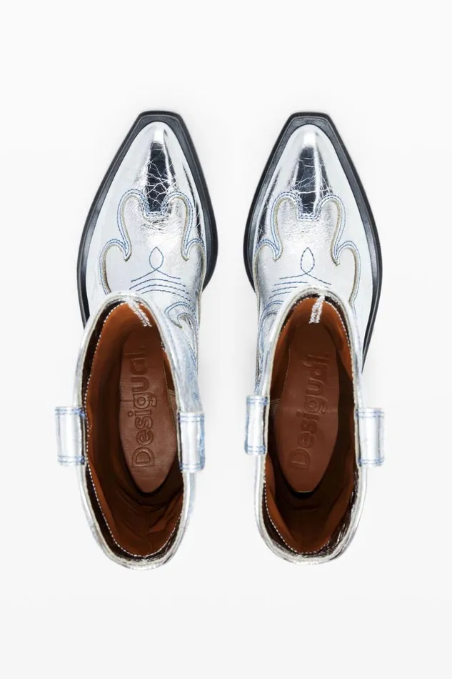 Women Shoes Desigual Metallic Cowboy Boot