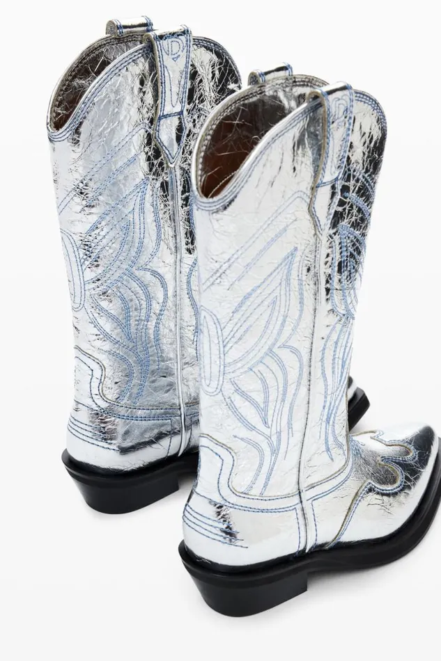 Women Shoes Desigual Metallic Cowboy Boot