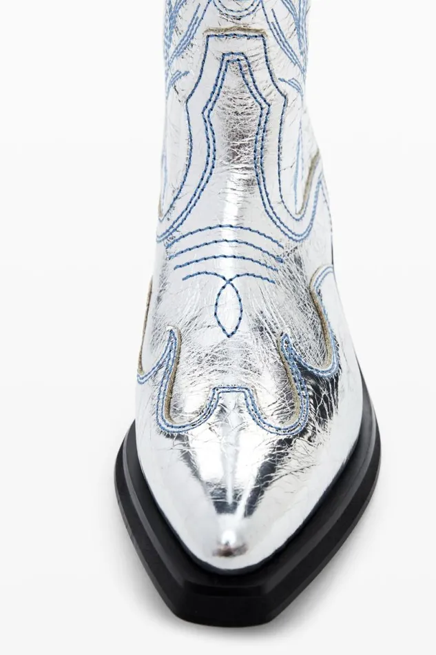 Women Shoes Desigual Metallic Cowboy Boot