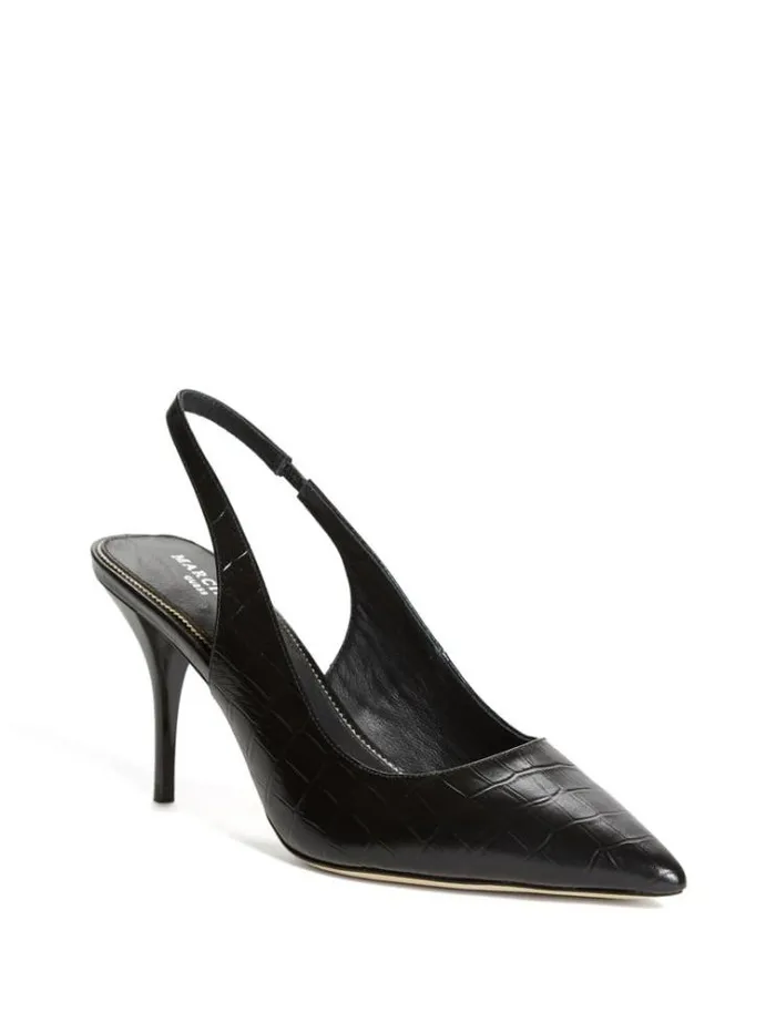 Women Shoes Marciano Juna Crocodile Sling Back Heel Black