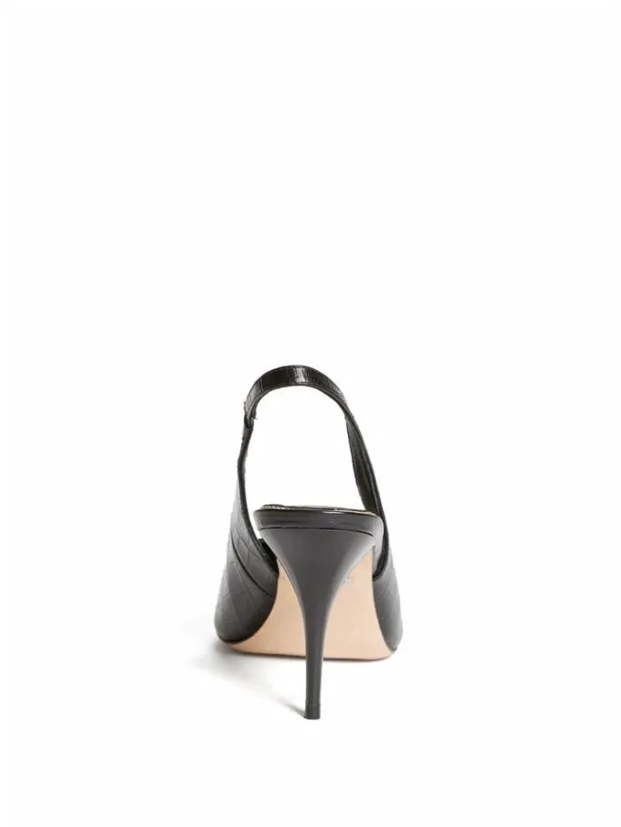 Women Shoes Marciano Juna Crocodile Sling Back Heel Black Women Shoes Marciano Juna Crocodile Sling Back Heel Black