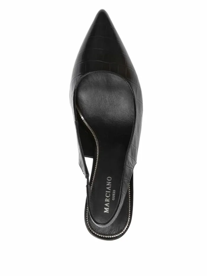 Women Shoes Marciano Juna Crocodile Sling Back Heel Black Women Shoes Marciano Juna Crocodile Sling Back Heel Black