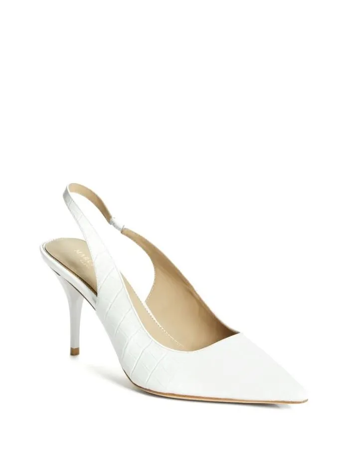 Women Shoes Marciano Juna Crocodile Sling Back Heel True White