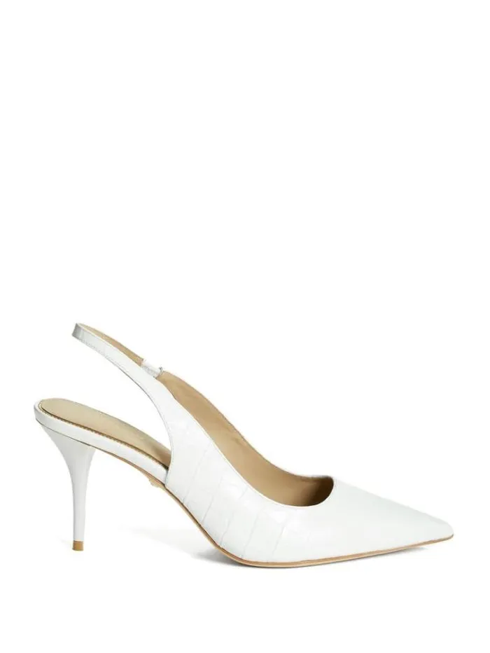 Women Shoes Marciano Juna Crocodile Sling Back Heel True White Women Shoes Marciano Juna Crocodile Sling Back Heel True White