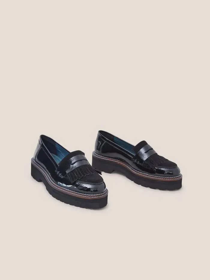 Women SHOES White Stuff Elva Chunky Leather Loafer Pure Black