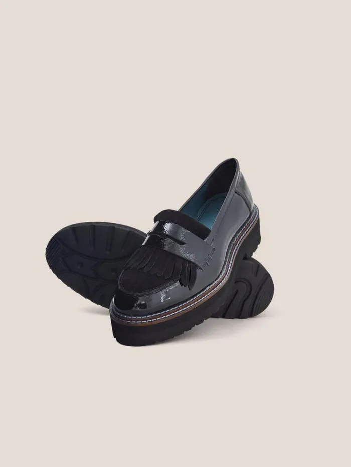 Women SHOES White Stuff Elva Chunky Leather Loafer Pure Black Women SHOES White Stuff Elva Chunky Leather Loafer Pure Black