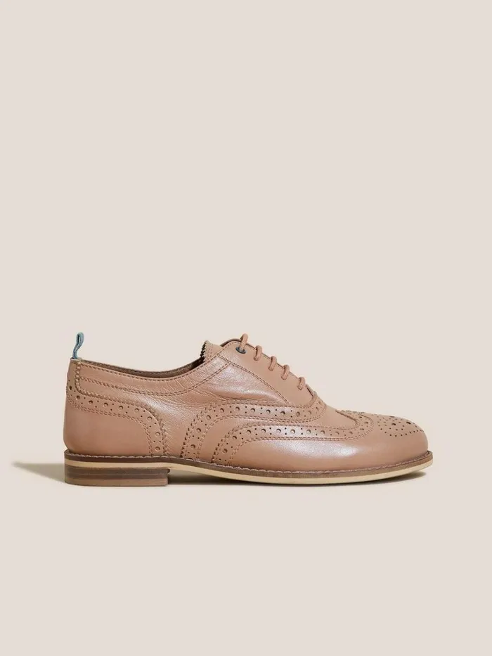 Women SHOES White Stuff Thistle Lace Up Brogue Pink Multi