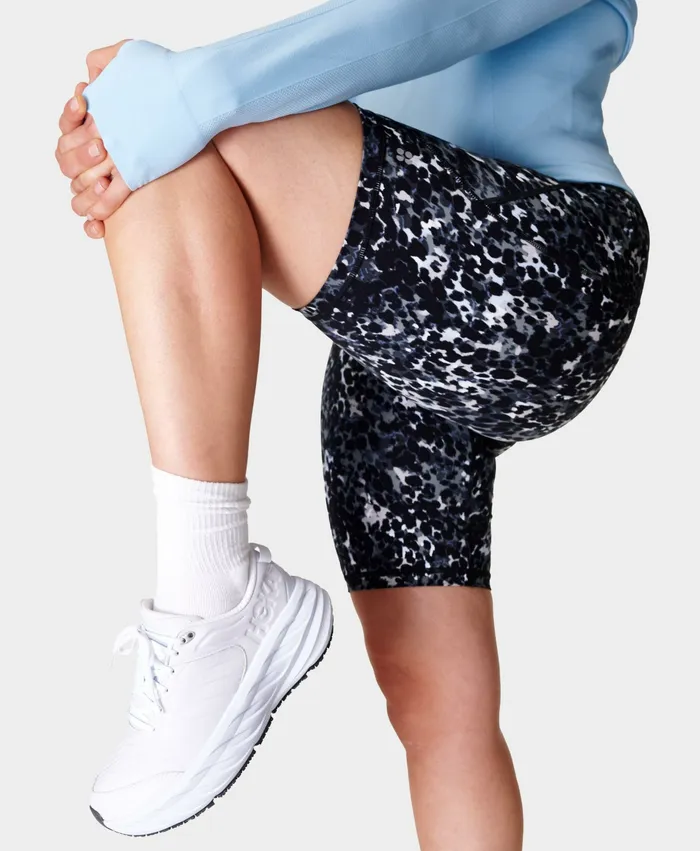 Women Shorts Skirts Sweaty Betty Power 98243 Cycling Shorts Grey Dapple Print