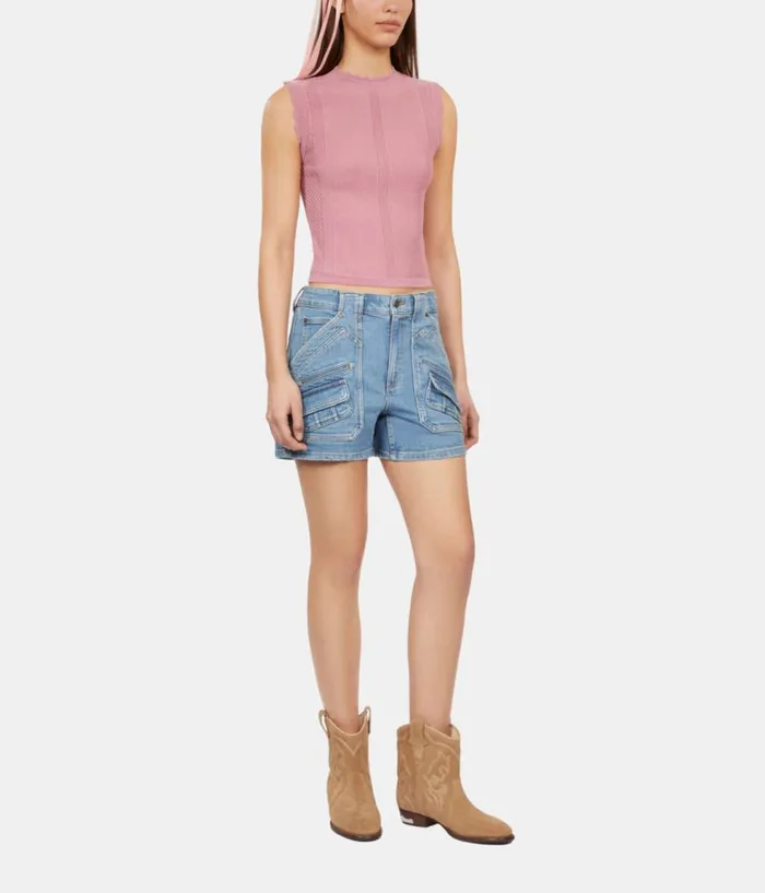 Women Skirts and Shorts THE KOOPLES Light Blue Denim Shorts Women Skirts and Shorts THE KOOPLES Light Blue Denim Shorts