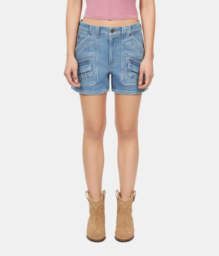 Women Skirts and Shorts THE KOOPLES Light Blue Denim Shorts Women Skirts and Shorts THE KOOPLES Light Blue Denim Shorts